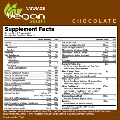 Vista 2 de Batido nutricional a base de plantas, vegano Vegan Smart, naturalmente saborizado y azucarado, sin GMO, proyecto verificado, 106912, 1, 1