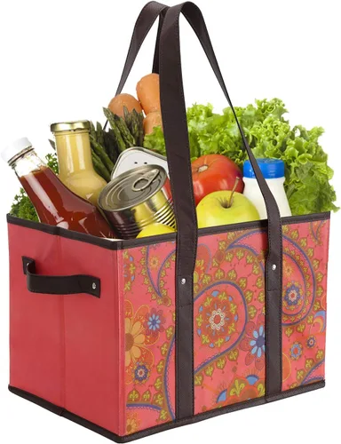 Vista 7 de Foraineam Juego de bolsas reutilizables para comestibles, bolsas de compras plegables y resistentes con fondo reforzado