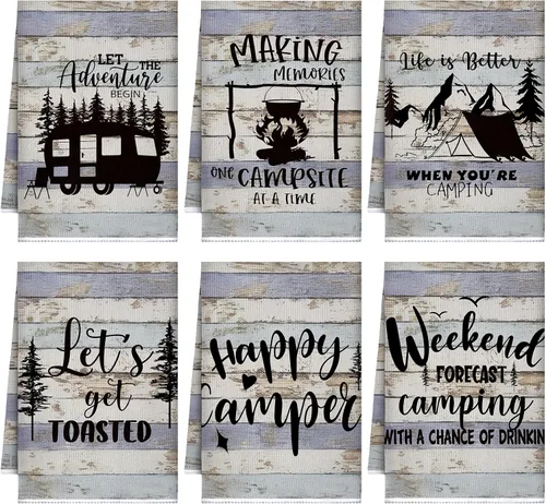 Vista 18 de Boyiee - Juego de 6 toallas de cocina de playa con temática marina, toallas de té náuticas con animales del mar, 60 x 40 centímetros, regalos