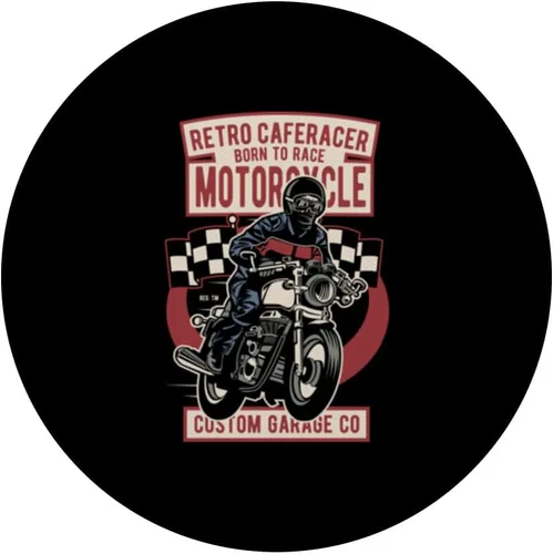Vista 3 de Retro Cafe Racer Born To Race Motocicleta Custom Garage Co PopSockets intercambiables PopGrip