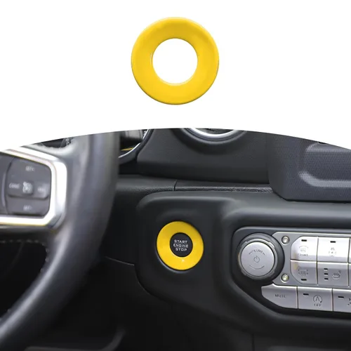 Vista 9 de RT-TCZ para Jeep JL Anillo de Cubierta de Botón de Arranque/Parada para Jeep Wrangler JL JLU Gladiator JT 2018-2024 Accesorios de Interior Azul Bebé