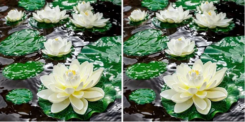 Vista 7 de Lily Pad para estanques, 9 piezas de loto artificial