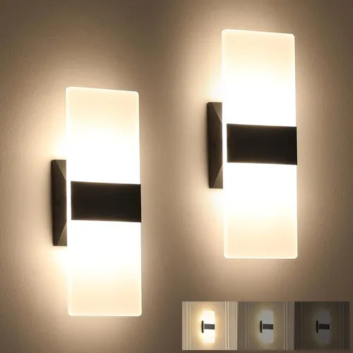 Vista 9 de Joosenhouse Juego de 2 apliques de pared con sensor de movimiento, luces de pared interiores cableadas, níquel cepillado de 11.4 pulgadas, modernos
