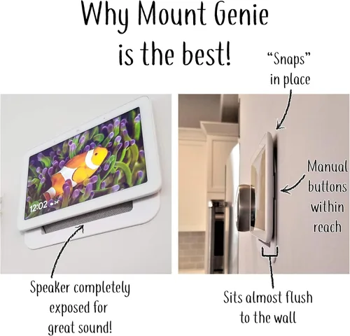 Vista 3 de Mount Genie Soporte de pared simple integrado para Google Nest Hub Gen 1 [no es compatible con 2021 Gen 2]: el centro de comando perfecto