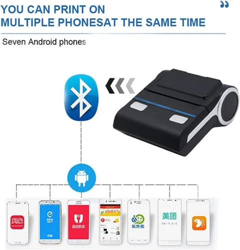 Vista 5 de No es compatible con iPhone/iPad/Mac, impresora térmica portátil Bluetooth de 3.150 in, solo compatible con Android/Windows, impresora inalámbrica