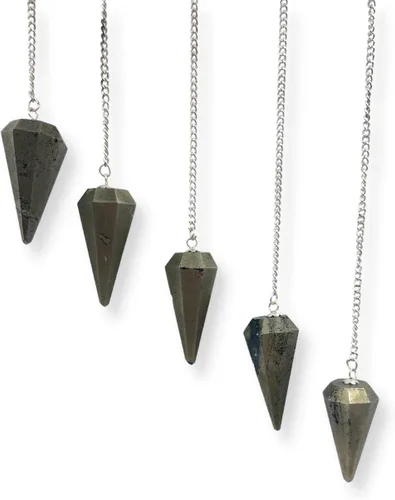 Vista 12 de GEMSCITE Lote de 5 piezas de péndulos de piedras preciosas de amatista a la moda, potente meditación psíquica, regalo de éxito psíquico, FengShui