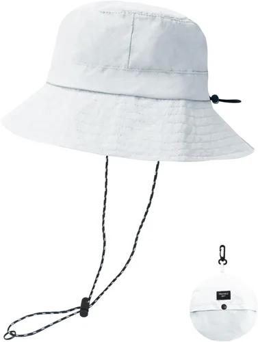 Vista 11 de NPQQUAN Sun Bucket Hats for Woman Men Lightweight Sun Hat Packable Foldable Beige