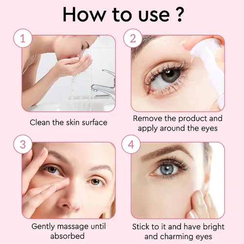Vista 6 de Salmon DNA PDRN Pink Peptide Eye Serum Tratamiento Hidratante Restaura la elasticidad y la luminosidad de la piel Unifica el tono de la piel