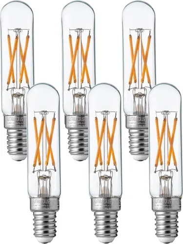 Vista 10 de FLSNT Bombillas LED para candelabros de luz diurna de 5000 K equivalentes a 60 W, bombillas LED regulables T6/T25 E12 para candelabro, 90+ alto CRI