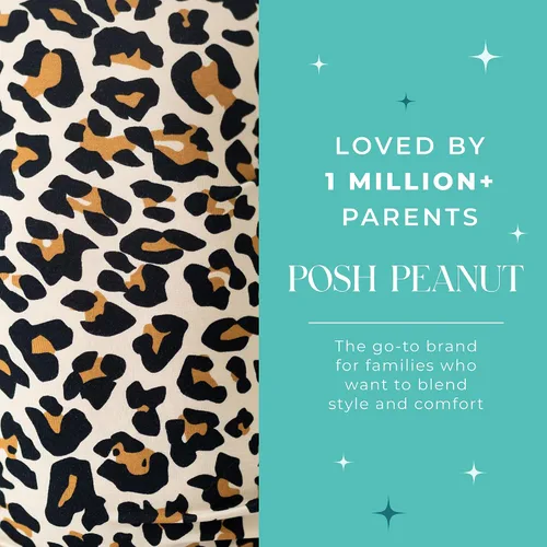 Vista 5 de Posh Peanut Pijamas para niñas, suaves, de viscosa de bambú para niños, pijamas a juego de manga larga para niñas