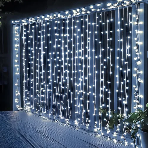 Vista 13 de Dazzle Bright 300 luces LED para cortina, luces de hadas del Día de San Valentín para dormitorio con 8 modos de iluminación, luces de ventana
