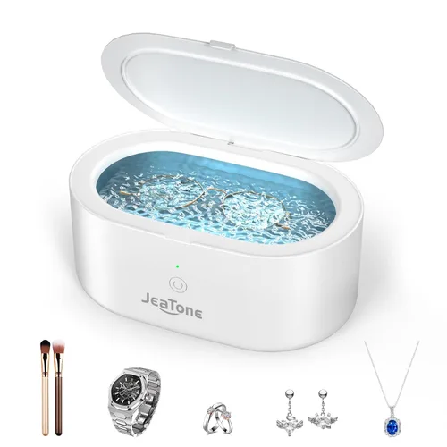 Vista 8 de JeaTone Limpiador ultrasónico de joyas, máquina profesional de limpieza ultrasónica de 46 KHz para anillos, anteojos, retenedores, dentaduras