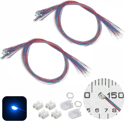 Vista 23 de 50 piezas de LED micro precableados con soldadura previa, LEDs SMD 0805 con accesorios de montaje para construcción de modelos para principiantes