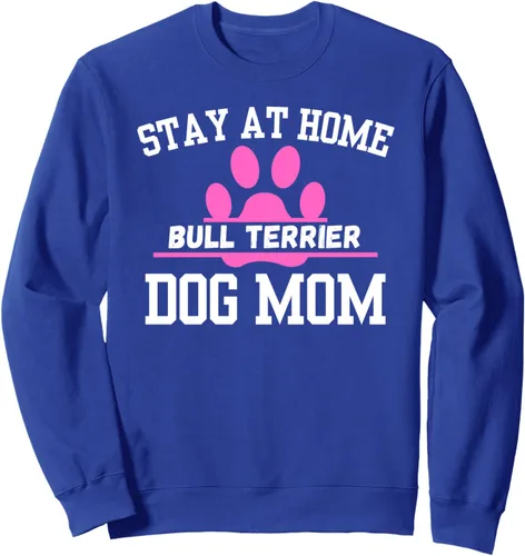 Vista 3 de Stay At Home BULL TERRIER Dog Mom Sweatshirt