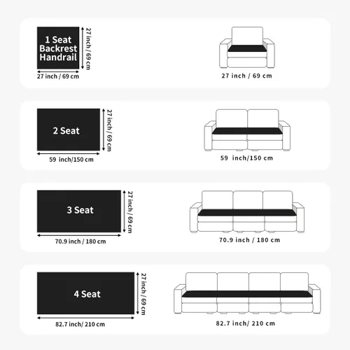 Vista 6 de Funda para sofá, fundas de sofá para perros, lavables, antideslizantes, a rayas, para sofá seccional, protector de muebles para forma de L