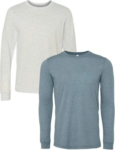 Vista 127 de Canvas Filmore 3501 - Camiseta de 4.2 onzas para hombre manga larga (1) Ceniza + (1) Jaspeado atlético