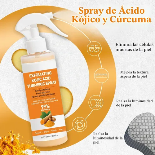 Vista 2 de Spray de cúrcuma de ácido kójico con esponja