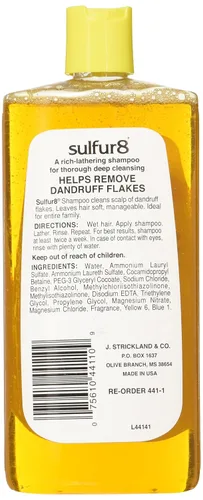 Vista 2 de Sulfur8 Champú – Elimina las escamas de la caspa, restaura el equilibrio del pH del cuero cabelludo, fórmula limpiadora para todo tipo de cabello