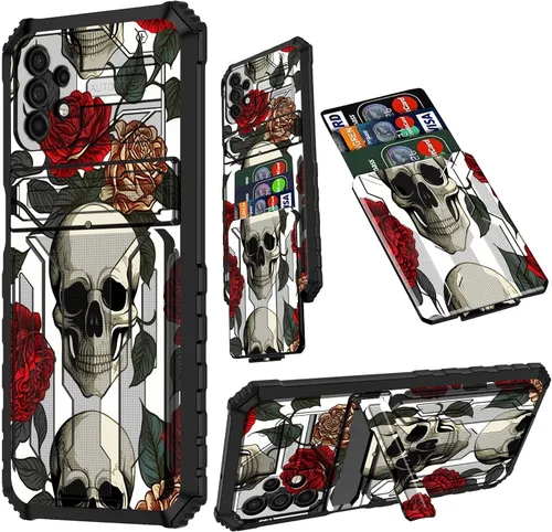 Vista 51 de Funda para Samsung A13 5G, Galaxy A13 5G con tarjetero desmontable atril resistente a prueba de golpes funda protectora para Samsung Galaxy A13 Gato