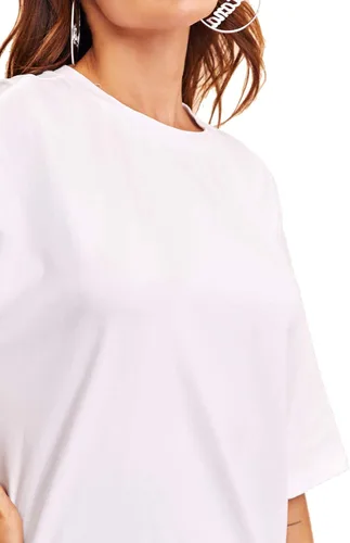 Vista 4 de Verdusa Camiseta casual básica de manga larga con cuello redondo para mujer