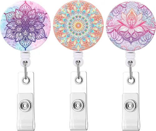 Vista 35 de Carrete retráctil para credenciales de enfermera, lindo nombre, carretes decorativos para tarjetas de identificación con clip en soportes