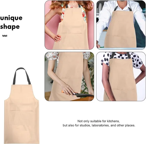 Vista 3 de NUOBESTY Waterproof Pvc Kitchen Apron for Men and Women Cooking Apron with Pocket Oil-resistant for Indoor Cooking and Dishwashing Pink