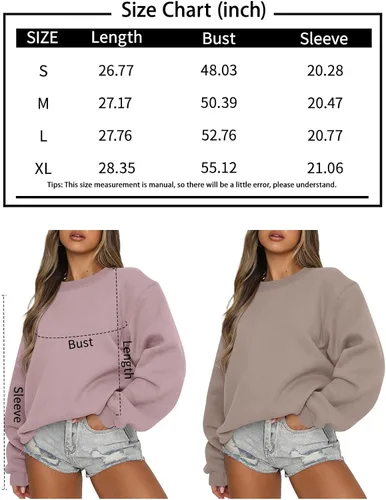 Vista 6 de EFAN Sudaderas de manga larga para mujer, cuello redondo, sudadera casual para otoño 2024
