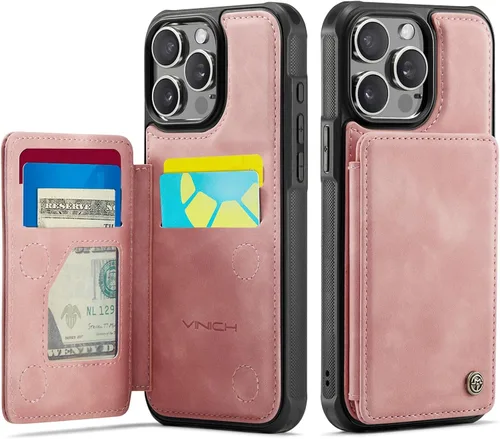 Vista 67 de Vinich for iPhone XR Wallet Case with Card Holder, Black RFID Blocking Credit Slots, Kickstand, Shockproof Flip Phone Cover, PU Leather, Double