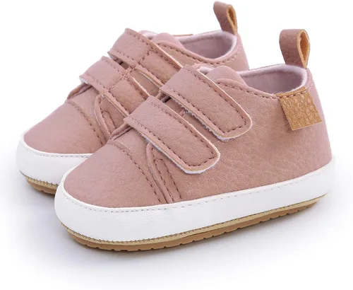 Vista 6 de SOFMUO Zapatos deportivos de piel sintética para bebés, niños y niñas, con suela de goma suave, mocasines Oxford para recién nacidos