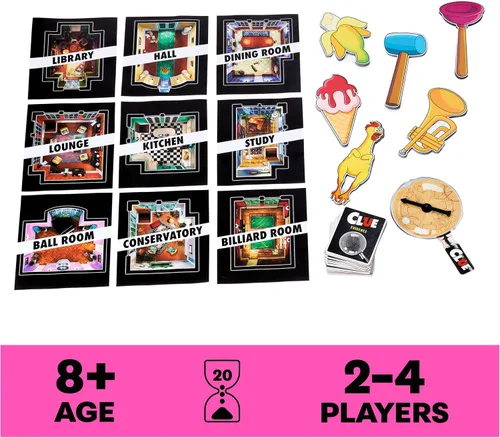 Vista 2 de Spin Master Games, Clue Giant Edition, juego familiar para diversión en interiores y exteriores con tablero grande de gran tamaño, para familia