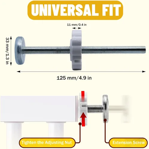 Vista 2 de SHYUJAJIE Varilla roscada universal para puerta de bebé, protector de pared para puerta de bebé, pieza de tornillo de repuesto M8 (0.315 in)