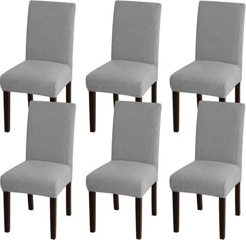 Vista 43 de Turquoize - Juego de 2 fundas elásticas para sillas de comedor, fundas lavables removibles para sillas de comedor, fundas de asiento para sillas