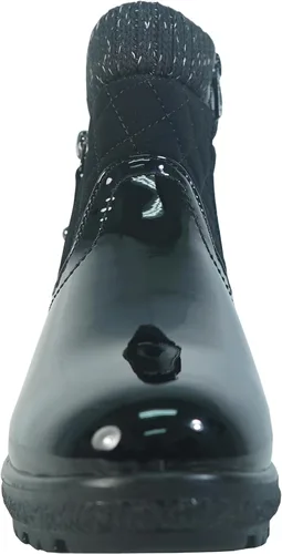 Vista 7 de Botas de invierno de tobillo a media pantorrilla para mujer de Canadá KARLA y NINA Botas de piel con cremallera lateral Cremallera frontal