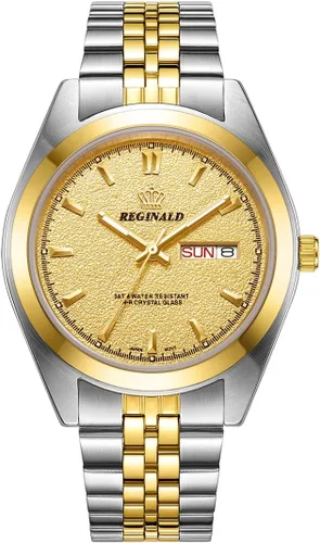 Vista 9 de PASOY Fashion Men's All Gold Watch Unisex Diamonds Steel Ultra Thin Case Quartz Silver Roman Date Week Wrist Watch 37mm oro reloj de pulsera