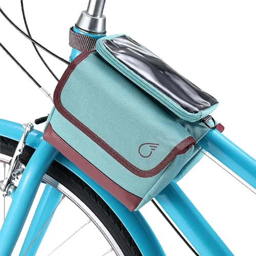 Vista 9 de sixthreezero Bolsa de bicicleta de montaje en marco, bolsa universal impermeable para bicicleta, bolsas de almacenamiento de carga de doble cara