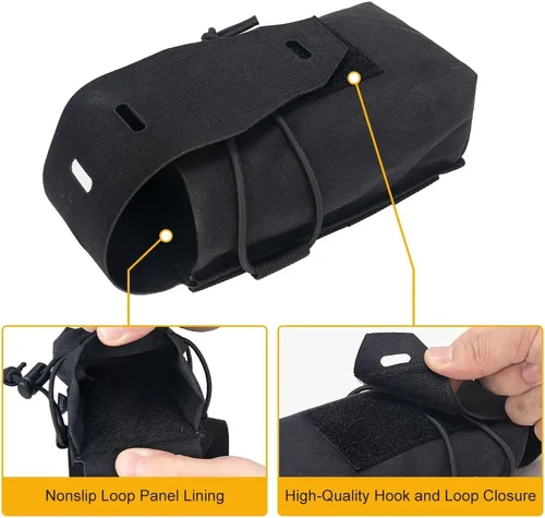 Vista 4 de IDOGEAR Bolsa doble para cargador de 0.219 in, para rifle, Molle, doble pila, multicamuflaje, portador de revistas, airsoft, caza, tiro, bolsa