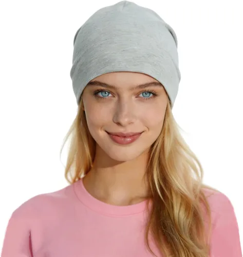 Vista 10 de Amradield Faraday Sombrero de calavera de fibra plateada Elasticidad Gorros de algodón Slouch Cap Blindaje RF Radiación Knit Cap Bloqueo Señal