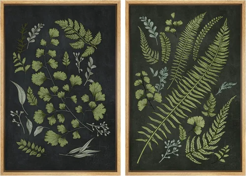 Vista 130 de Ashbrook - Set de arte de pared en lienzo enmarcado, tonos orgánicos de la tierra en beige y marrón con ilustraciones de trazos circulares, arte