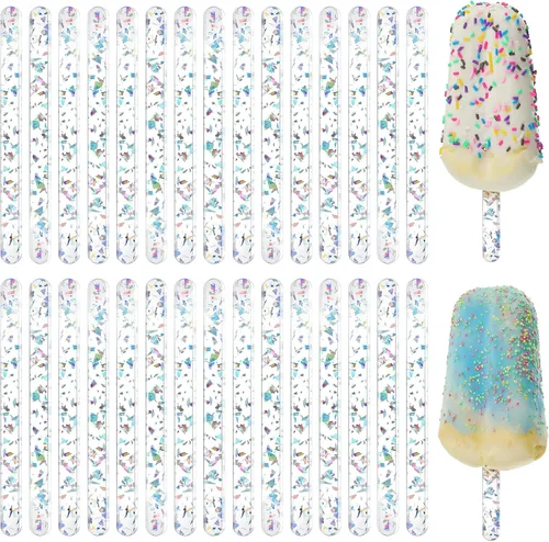 Vista 12 de 30 palitos acrílicos reutilizables para tartas, moldes para tartas, espejos, palitos de helado, molde para tartas para el hogar, pasteles, dulces