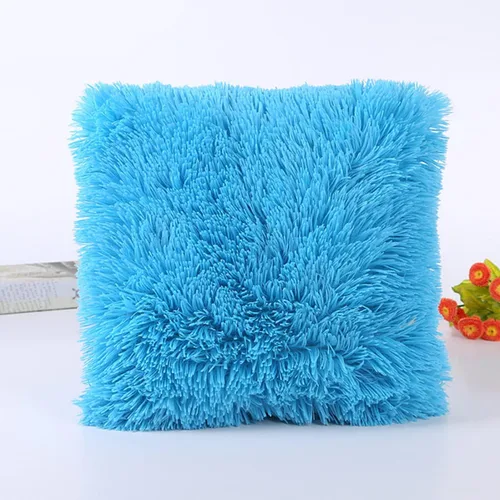 Vista 5 de Healifty 2pcs Deluxe Throw Cover Cushion Shell Case Sofa Crystal, azul para almohada decorativa Felpa Dormitorio número
