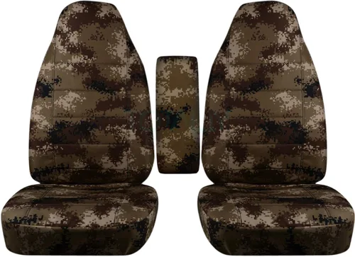 Vista 7 de Totally Covers Compatible con Ford Ranger/Mazda Serie B 2004-2012, fundas de asiento de cubo de camión de camuflaje con funda para reposabrazos beige