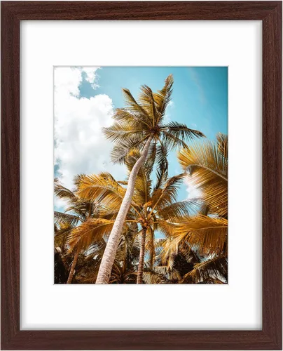 Vista 129 de Frametory, Marco de fotos de 11 x 14 pulgadas con paspartú para fotos de 8 x 10 pulgadas, moldeado ancho de vidrio de alta definición, accesorios