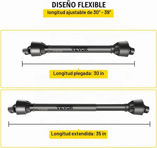 Vista 4 de VEVOR Eje de transmisión PTO, Eje de transmisión PTO de 1-3/8", Eje de transmisión PTO con 6 ranuras para tractor y extremo redondo