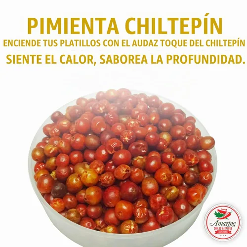 Vista 4 de Pimientos Chiltepin secos (Chile Tepin) – Bolsa de 2 onzas – Ideal para usar con mariscos, salsas, guisos, salsa, carnes. Muy caliente con un sabor