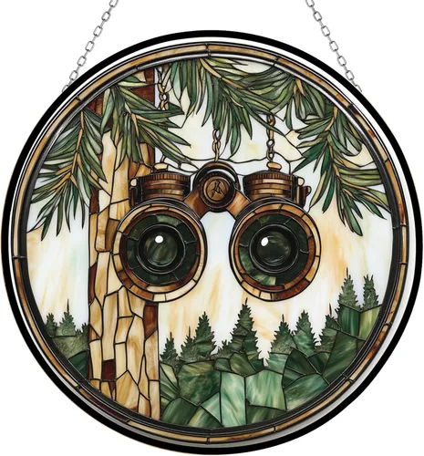 Vista 16 de Guante de béisbol bohemio para el día del padre, picnic, vitral, atrapasoles para colgar en la ventana, adornos de Navidad góticos de dragón