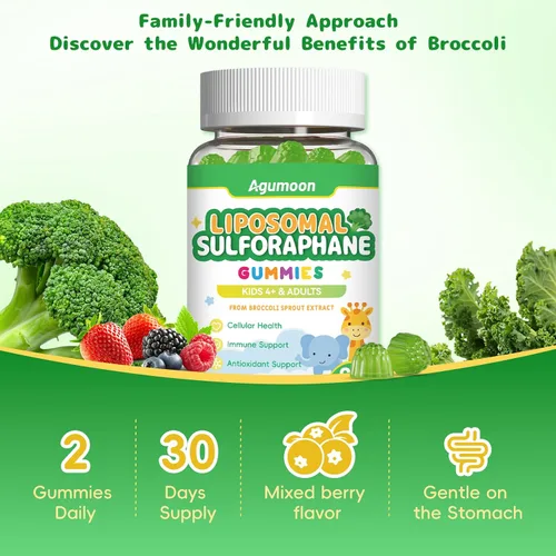 Vista 7 de Gomitas liposomales de sulforafano con vitamina C, E glutatión 120