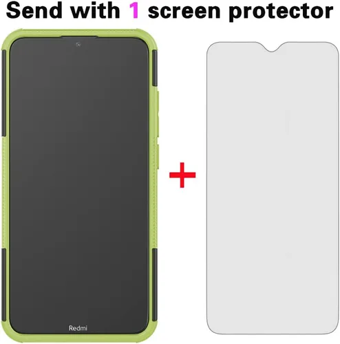 Vista 4 de Asuwish Funda de teléfono para Xiaomi Redmi 8A Redme 8 con protector de pantalla de vidrio templado y soporte delgado híbrido resistente resistente