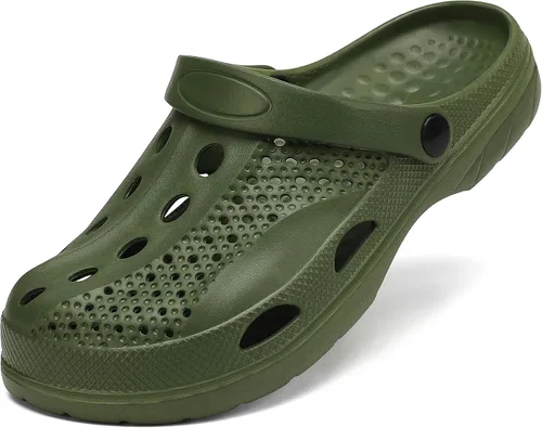Vista 16 de SOSOWHLTE - Zueco con soporte de arco para hombre y mujer, zapatos de jardín unisex cómodos sin cordones, pantuflas informales para exteriores