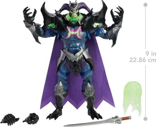 Vista 3 de Masters of the Universe Revelation Skelegod Figura de acción MOTU de 9 pulgadas, figura de batalla para niños de 6 años y mayores y coleccionistas