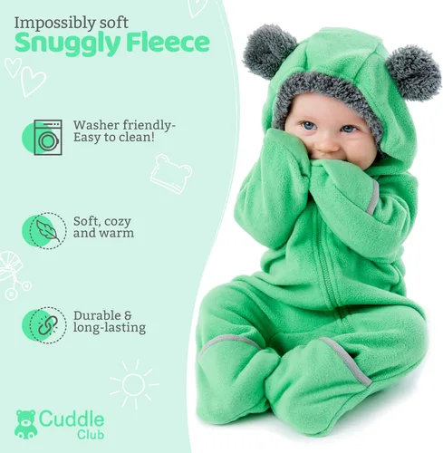 Vista 120 de Enterizo de vellón para bebé, rómper de una sola pieza con capucha para niños, ropa para exteriores, chaqueta infantil